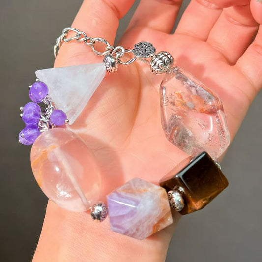 018 Phantom Quartz Amethyst Auralite Q Bracelet High Quality Energy Magnetic  Bracelet Gift