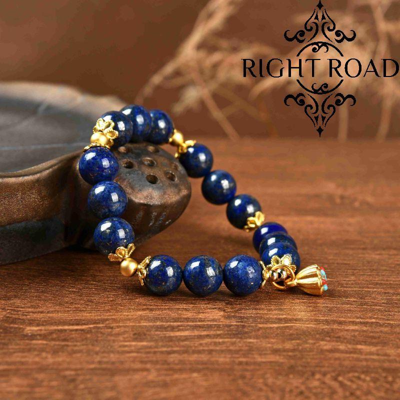 lucky charm bracelet lapis lazuli lotus root pendant bracelet energy feng shui beads healing fashion bracelet