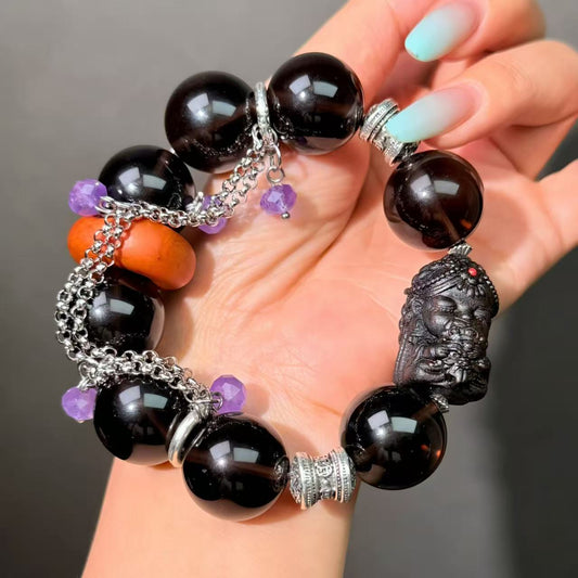 016 Obsidian Sandalwood Bracelet Energy High Quality Fashion Jewelry Feng Shui Bead Bracelet Gift