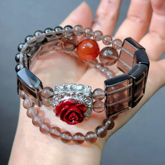 009 Obsidian Cinnabar Agate Bracelet 2025 Energy High Quality Fashion Jewelry Feng Shui Magnetic Beads Bracelet Gift