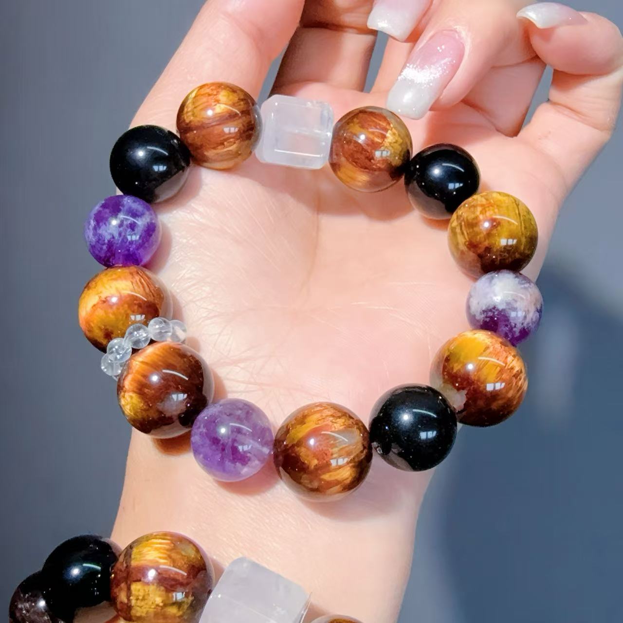 084 Pietersite Phantom Q Obsidian bracelet